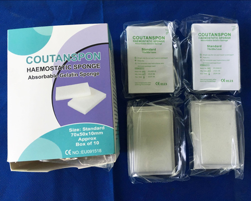 Absorbing gelatin hemostatic collagen sponge