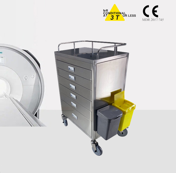 Non-magnetic emergency cart / MR-conditional to 1.5T and 3.0T MR equipment