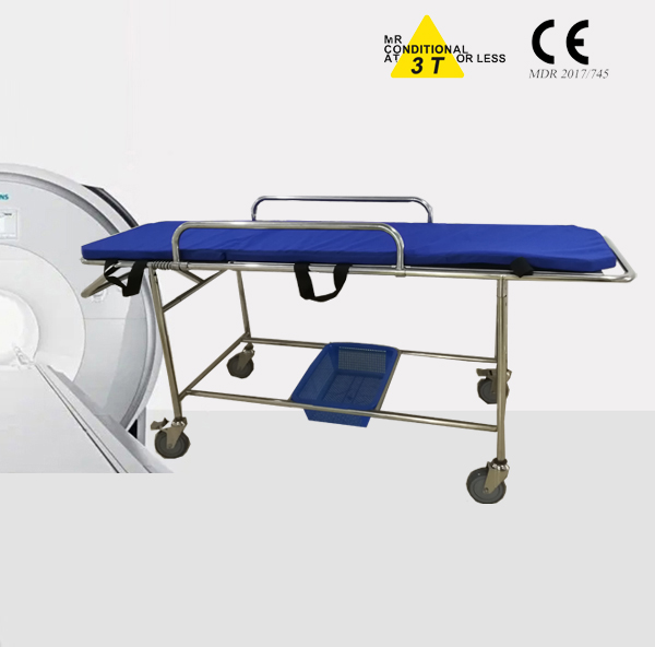 Non-magnetic stretcher 1.5T fixed height / MR conditional to 1.5T