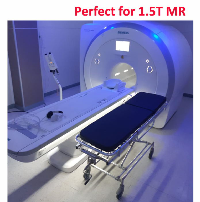 MRI compatible patient bed/ height adjustable