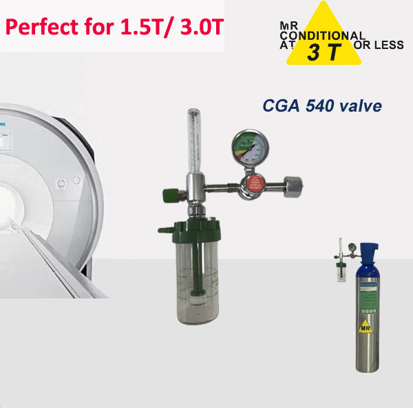 MRI Compatible Oxygen Regulator with 0-15 LPM Aluminum Flowmeter / mainly for MR room use with MRI oxygen cylinder