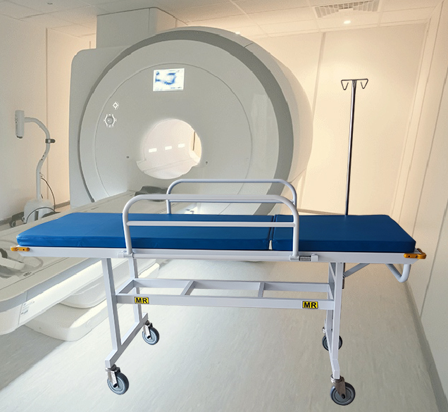 Aluminium alloy MRI compatible stretcher / MR conditional to 3.0 Tesla