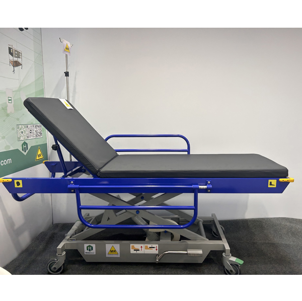Hydraulic height adjustable MR stretcher trolley