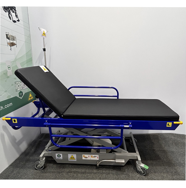 Non magnetic hydraulic height adjustable stretcher trolley/ MR compatible stretcher for MR use