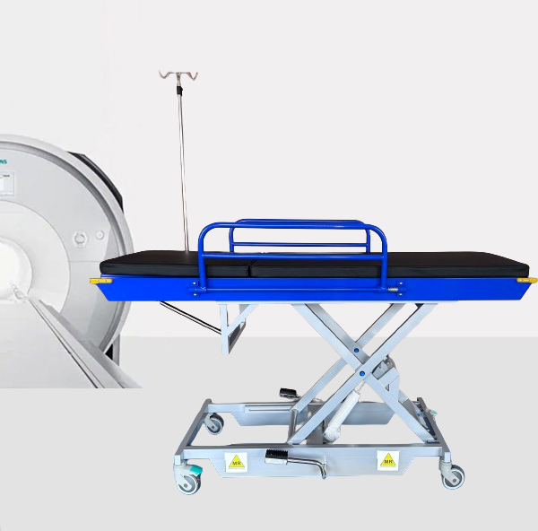 MRI Adjustable Height Stretcher Foot Operated for MR room use