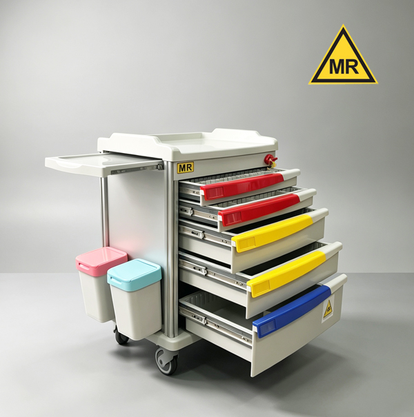 MRI compatible emergency cart/ Plastic material